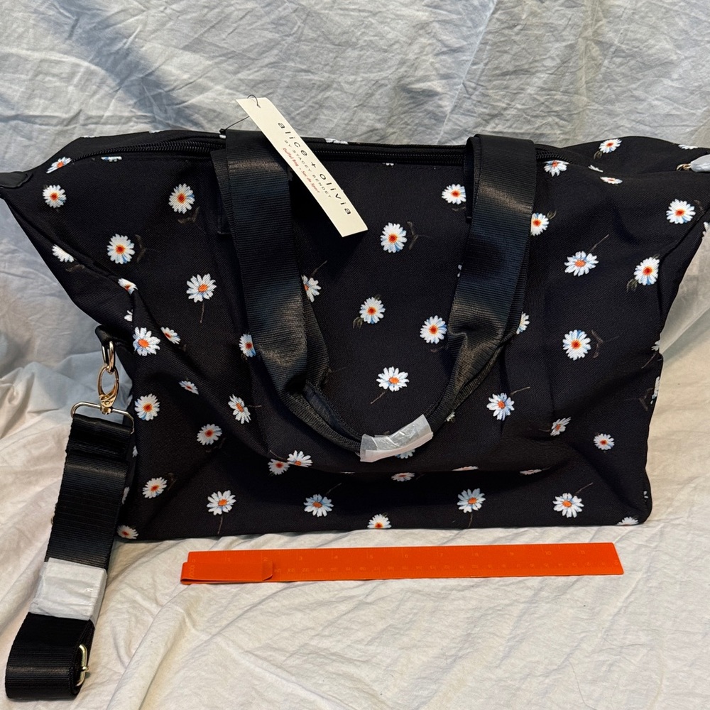 Alice + Olivia Black Floral Tote Bag